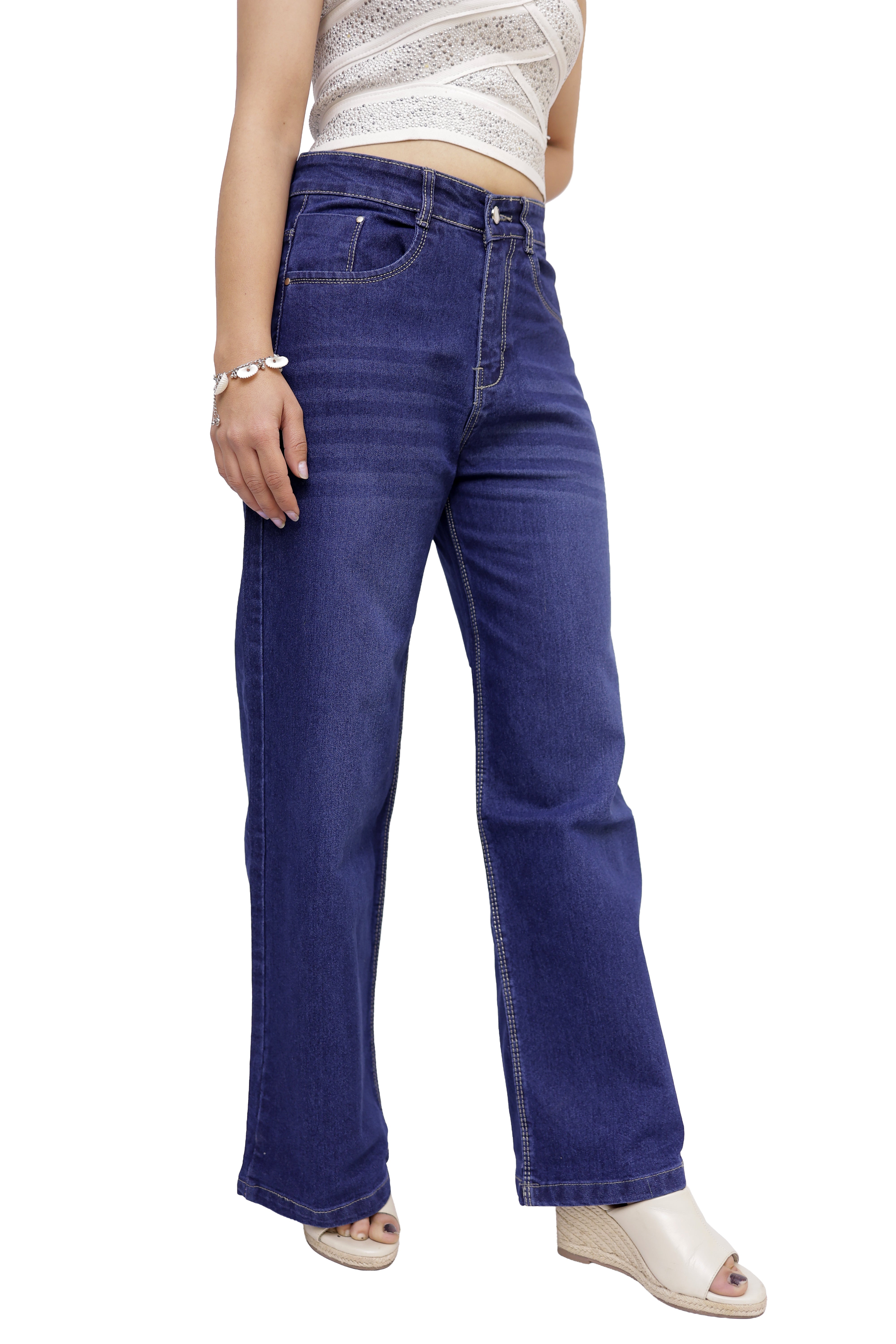 Elite High-Rise Wide-Leg Denim