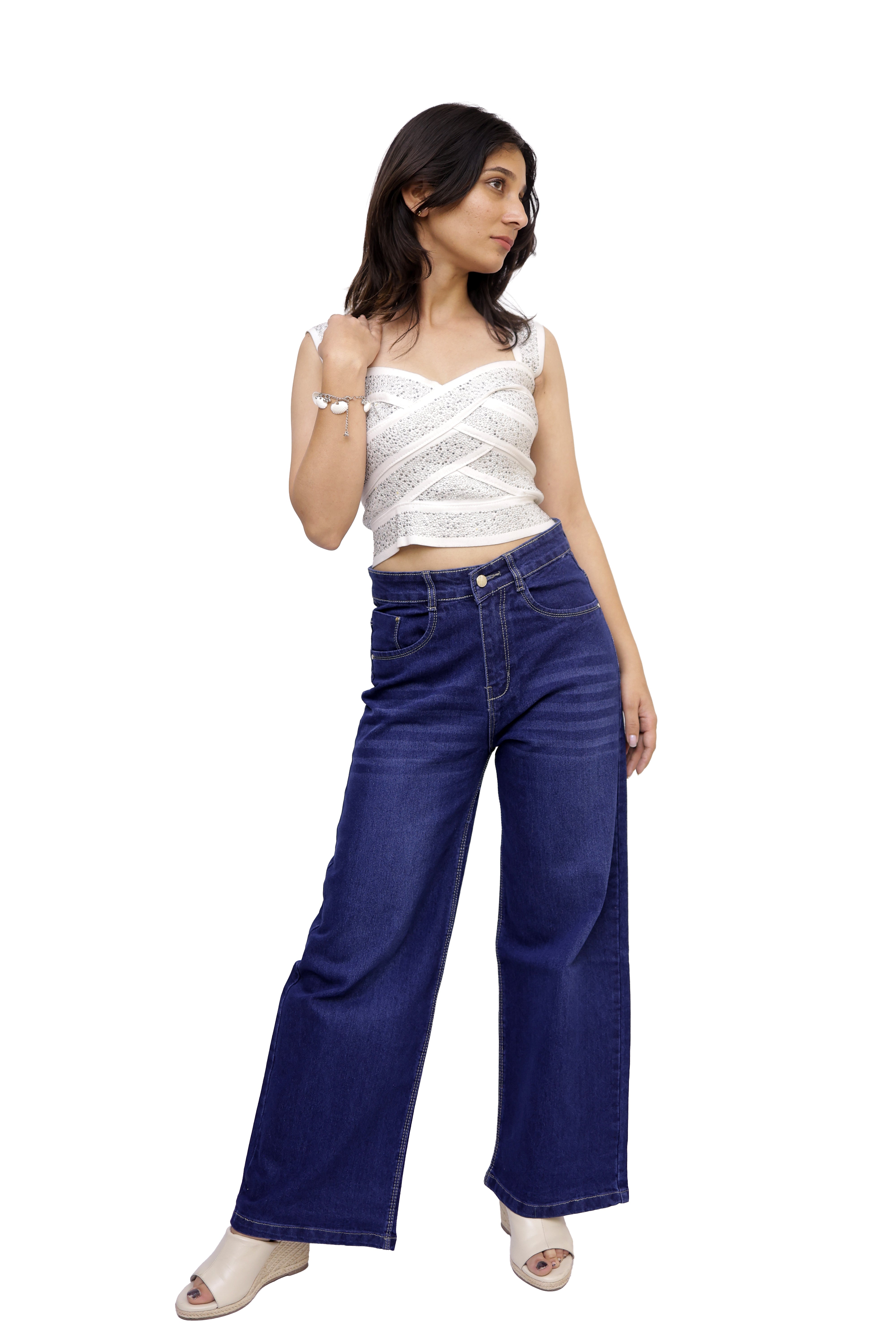 Elite High-Rise Wide-Leg Denim