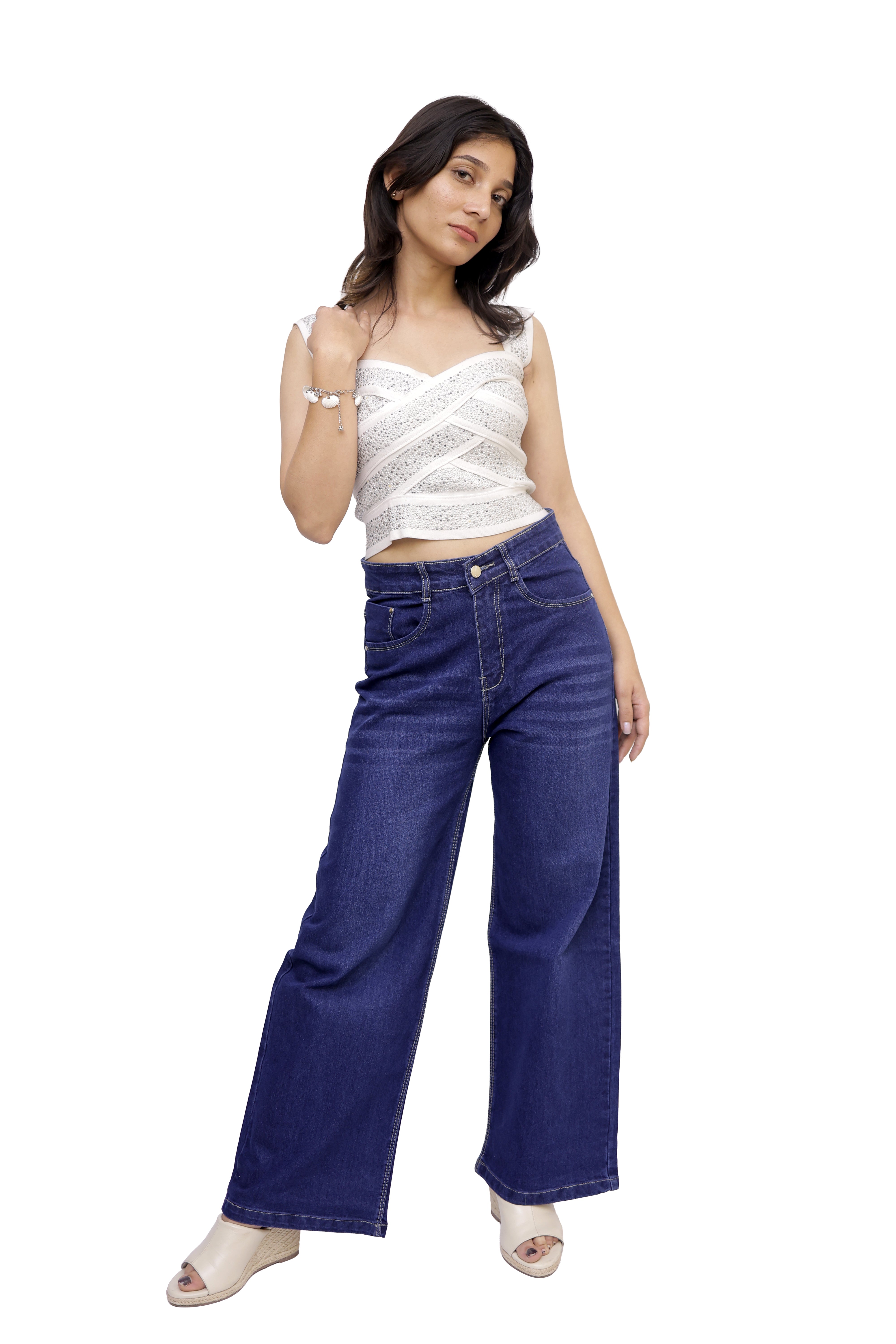Elite High-Rise Wide-Leg Denim